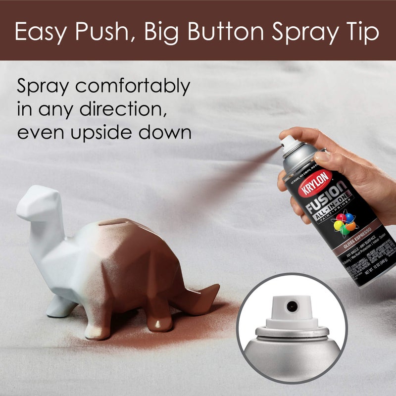 Krylon Fusion All-In-One Adhesive Spray Paint for Indoor/Outdoor Use, 12 oz, Espresso - Image 4